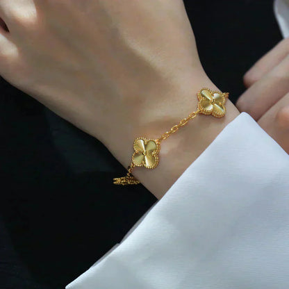 [AuraEcho]CLOVER 5 FLOWERS LASER BRACELET