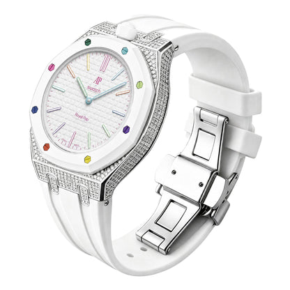 Royal Oak Pop Exclusive Steel Case With Diamond(Moissanite) & Silicone Strap