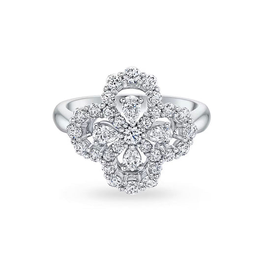 [AuraEcho]LOOP RING FULL MOTIF DIAMOND 16MM SILVE