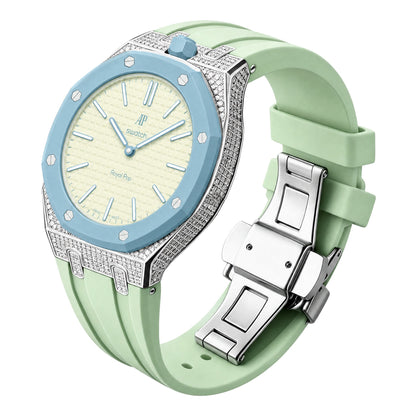 Royal Oak Pop Exclusive Steel Case With Diamond(Moissanite) & Silicone Strap