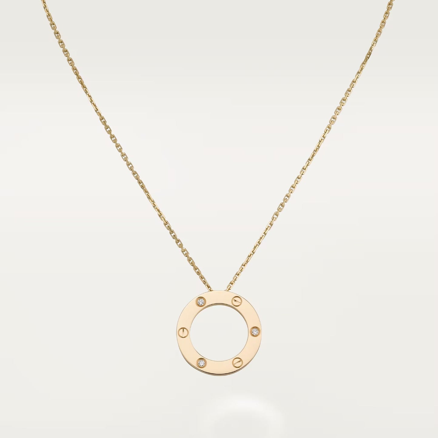 [AuraEcho]LOVE NECKLACE 16MM 3 DIAMONDS