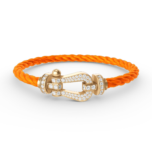 [AuraEcho]FORCE LARGE HORSESHOE FULL DIAMOND BRACELET GOLD