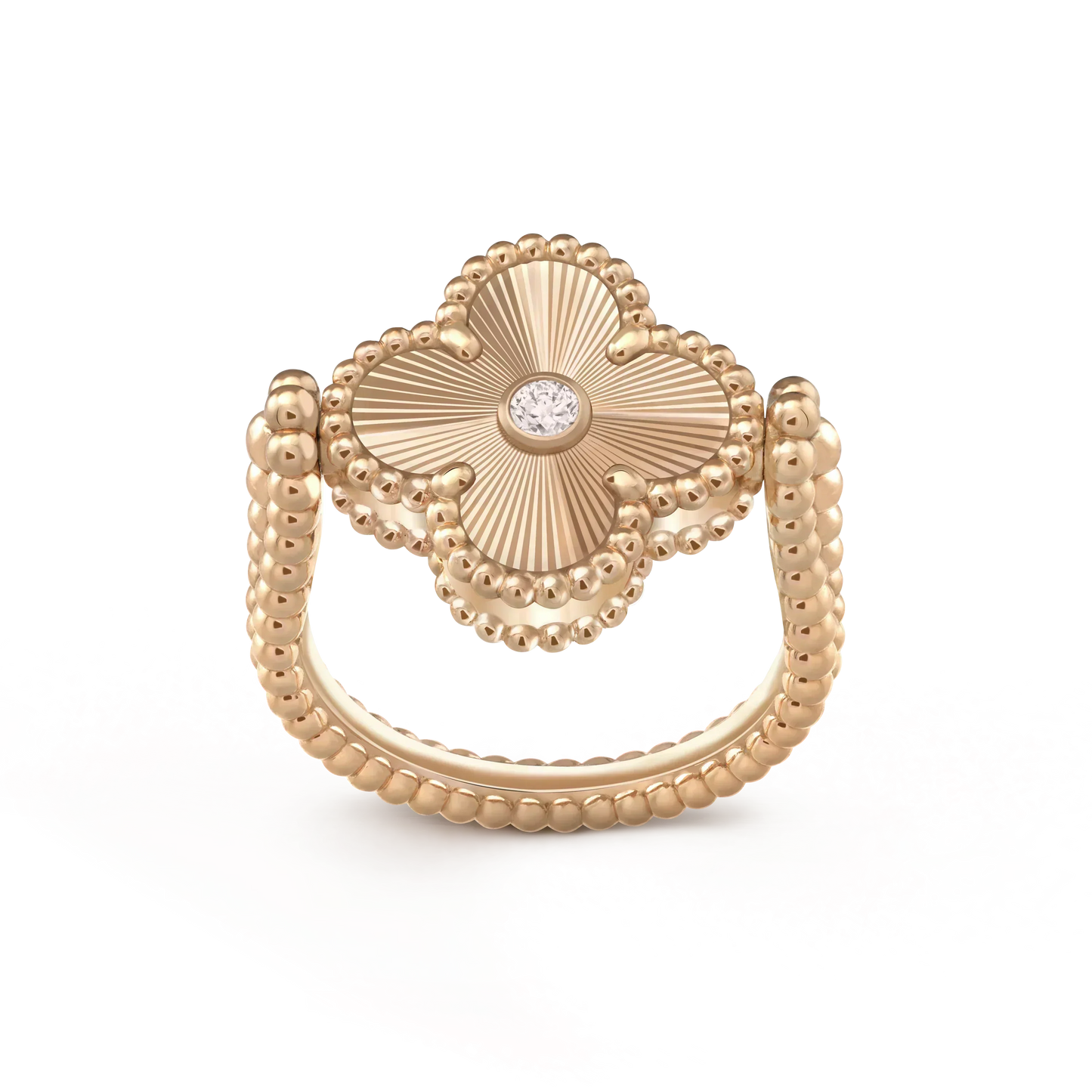 [AuraEcho]CLOVER RIVERSIBLE PINK GOLD RING