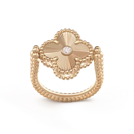 [AuraEcho]CLOVER RIVERSIBLE ROSE GOLD RING