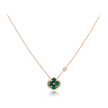 [AuraEcho]SUN PEDANT PINK GOLD 1 DIAMOND NECKLACE