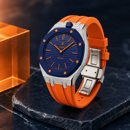 Royal Oak Pop Exclusive Steel Case With Diamond(Moissanite) & Silicone Strap