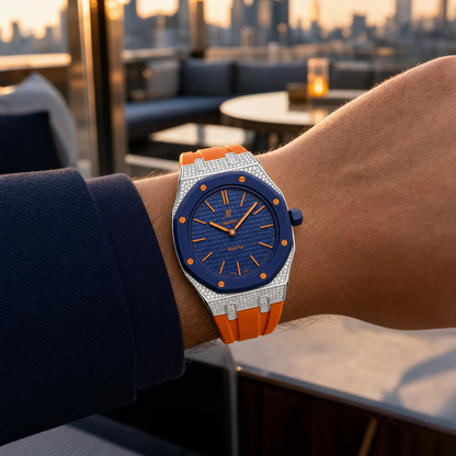 Royal Oak Pop Exclusive Steel Case With Diamond(Moissanite) & Silicone Strap