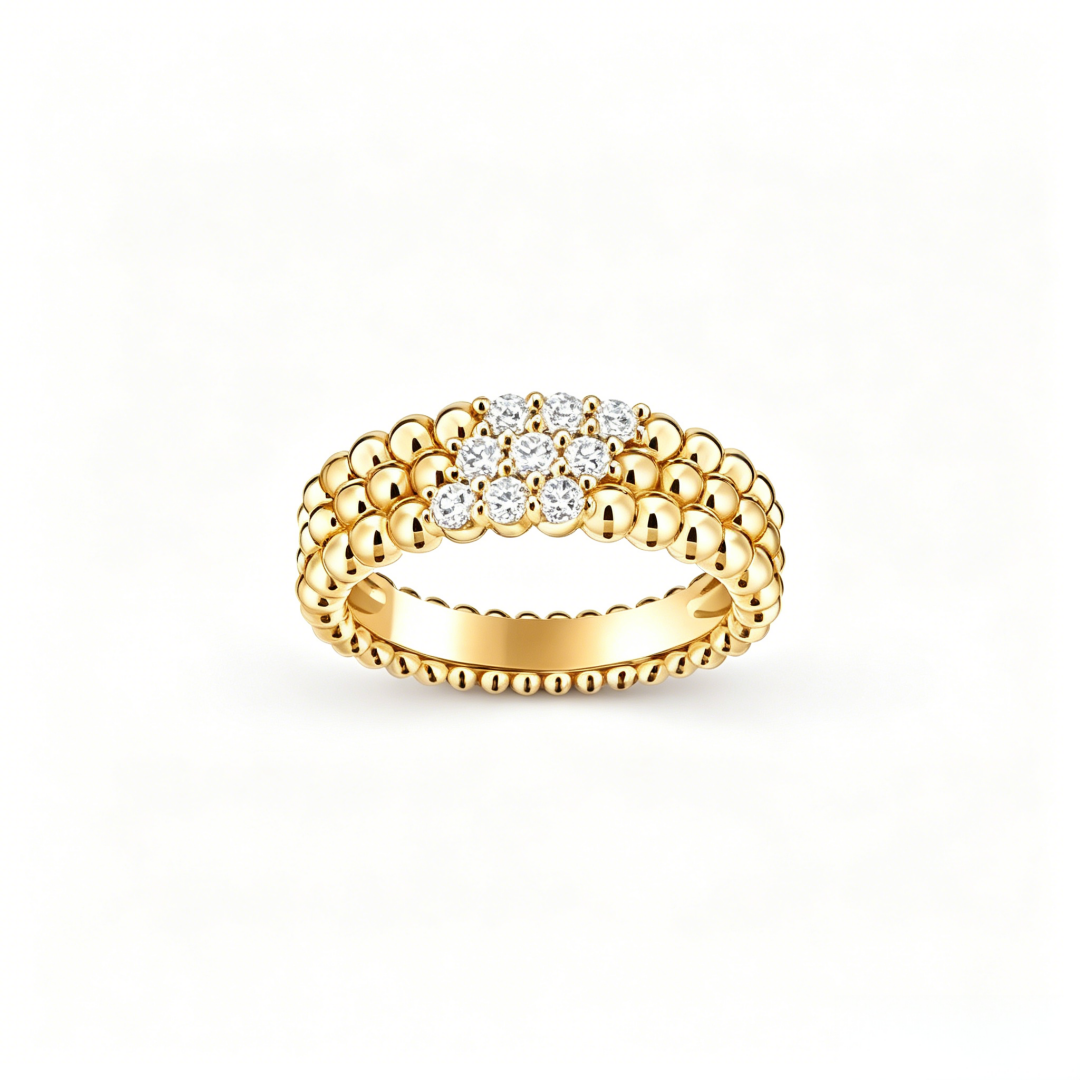 [AuraEcho] THREE-ROW DIAMOND RING