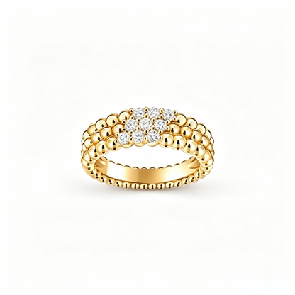 [AuraEcho] THREE-ROW DIAMOND RING