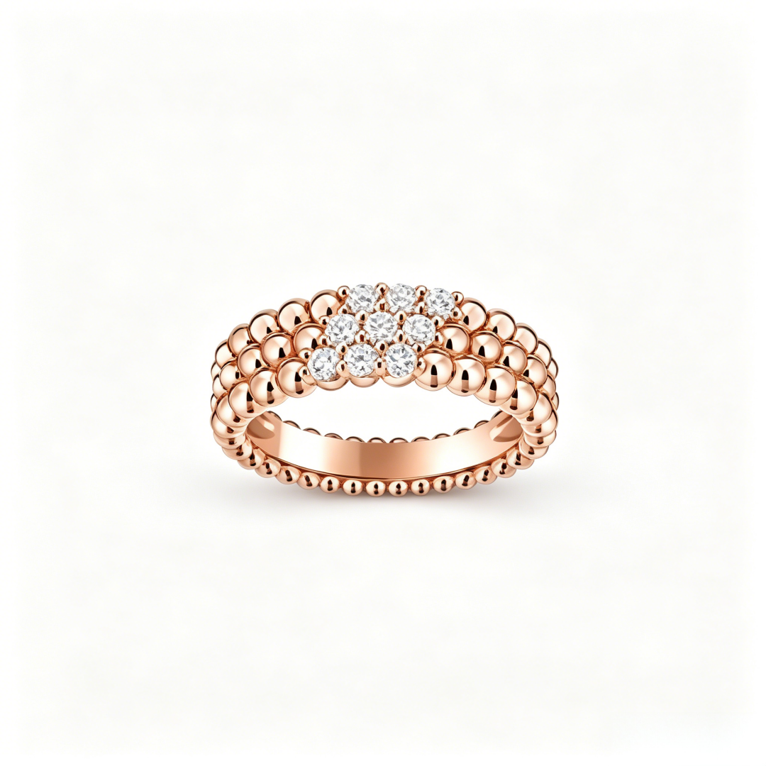 [AuraEcho] THREE-ROW DIAMOND RING