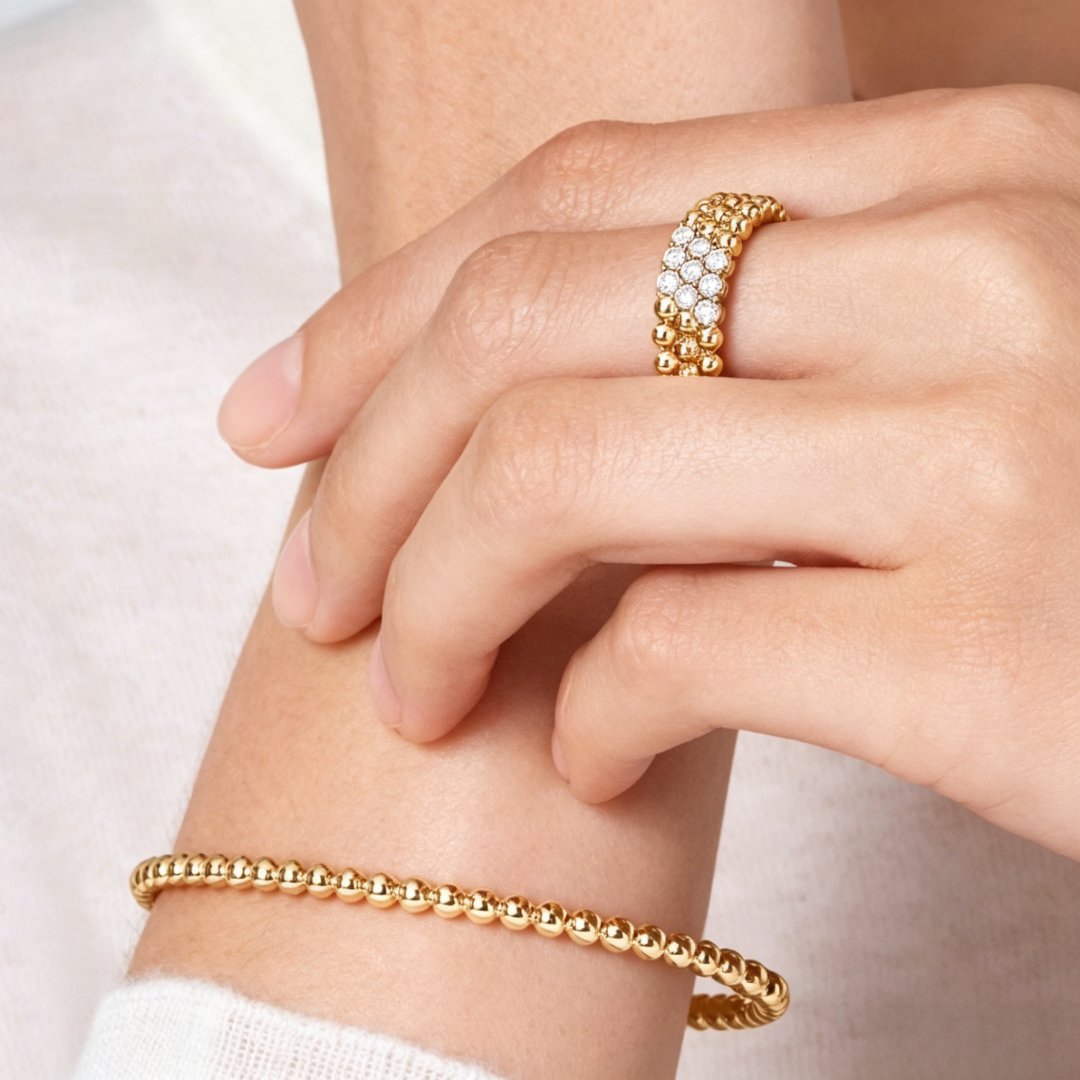 [AuraEcho] THREE-ROW DIAMOND RING