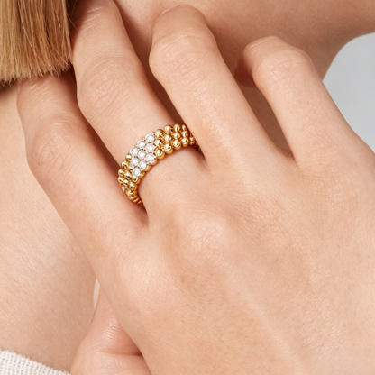[AuraEcho] THREE-ROW DIAMOND RING