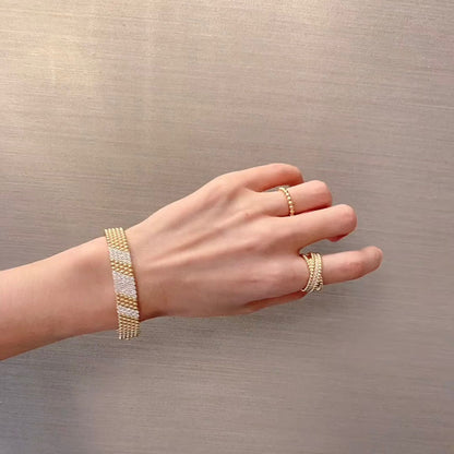 [AuraEcho]  FIVE-ROW DIAMOND BRACELET