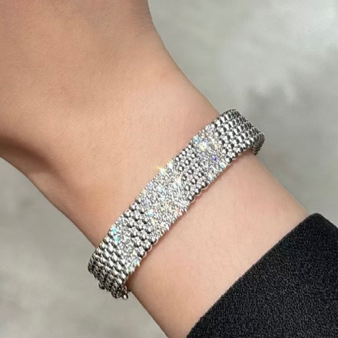 [AuraEcho]  FIVE-ROW DIAMOND BRACELET