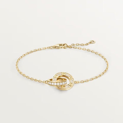 [AuraEcho]LOVE DOUBLE RING FULL DIAMOND BRACELET