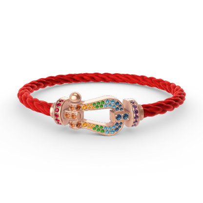 [AuraEcho]FORCE LARGE HORSESHOE  COLORED DIAMOND BRACELET ROSE GOLD