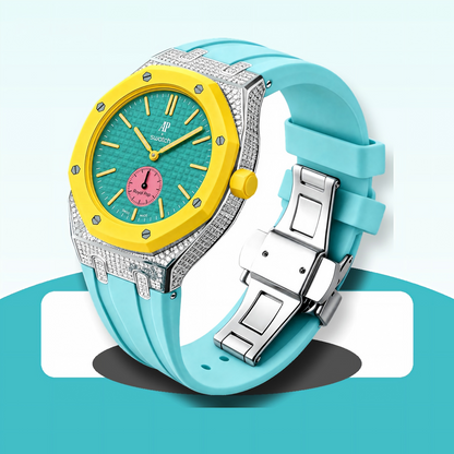 Royal Oak Pop Exclusive Steel Case With Diamond(Moissanite) & Silicone Strap