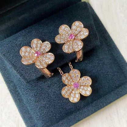 [AuraEcho]FRIVOLE ROSE GOLD FLOWER DIAMOND NECKLACE