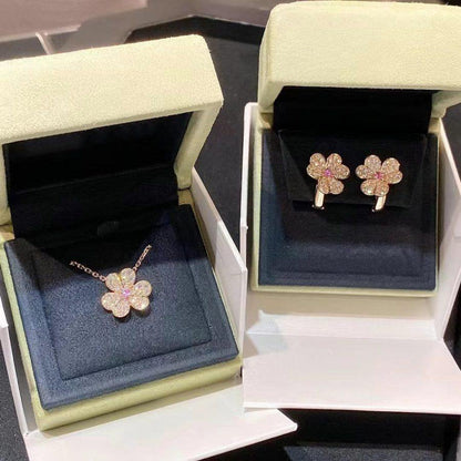 [AuraEcho]FRIVOLE ROSE GOLD FLOWER DIAMOND NECKLACE