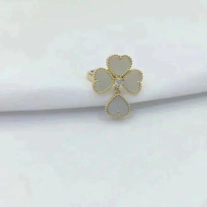 [AuraEcho]SWEET CLOVER WHITE MOP RING