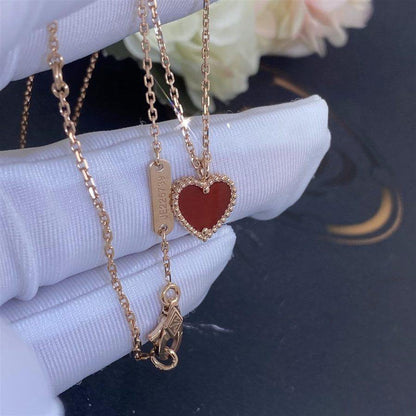 [AuraEcho]SWEET CLOVER CARNELIAN HEART NECKLACE