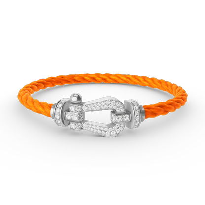 [AuraEcho]FORCE LARGE HORSESHOE FULL DIAMOND BRACELET SILVER